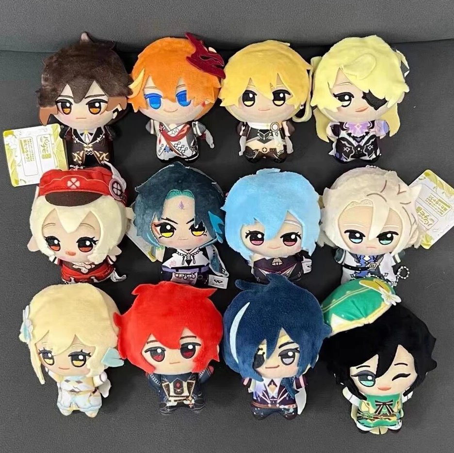 

10cm Genshin Impact Venti Xiao Zhongli Tartaglia Klee Albedo Kaeya Diluc Ganyu Plush Dolls Cosplay Anime Kawaii Toys Throws