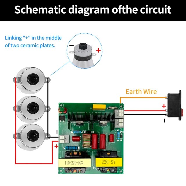 FanYingSonic Ultrasonic Cleaner 40KHz 50-150W PCB Driver Boards Circuit Board Kit With Transducer For Car Washer Washing Machine 2
