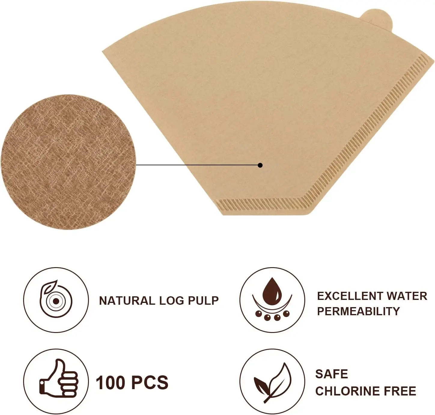 Premium Cone Coffee Filters - 200 Disposable Filters for 8-12 Cup Coffee Makers