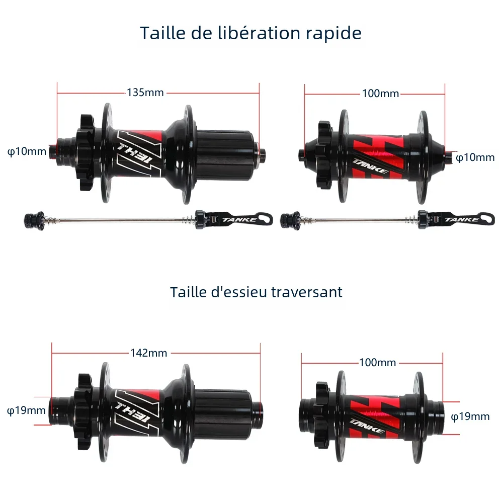 Moyeu avant Sun Ringlé SRC 9/15/32T - VTT - Haute qualité - Embouts d'axe inclus - Sport
