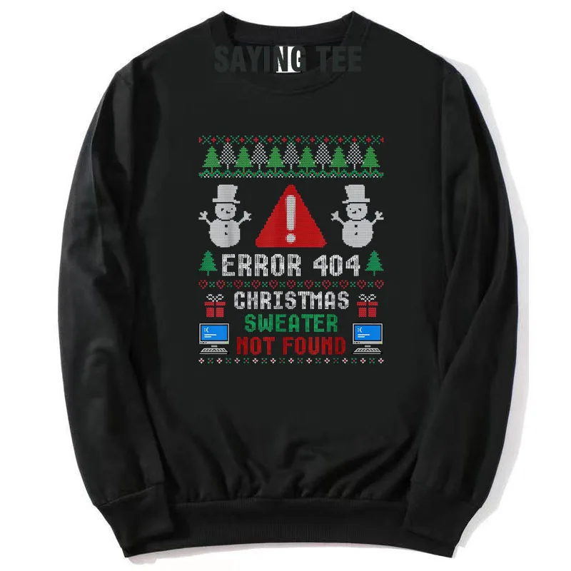 Computer Fehler 404 hässlichen Weihnachts pullover nicht lange Ärmel Pullower T-Shirt lustige Computer-Programmierer Nerd Weihnachts kostüm gefunden