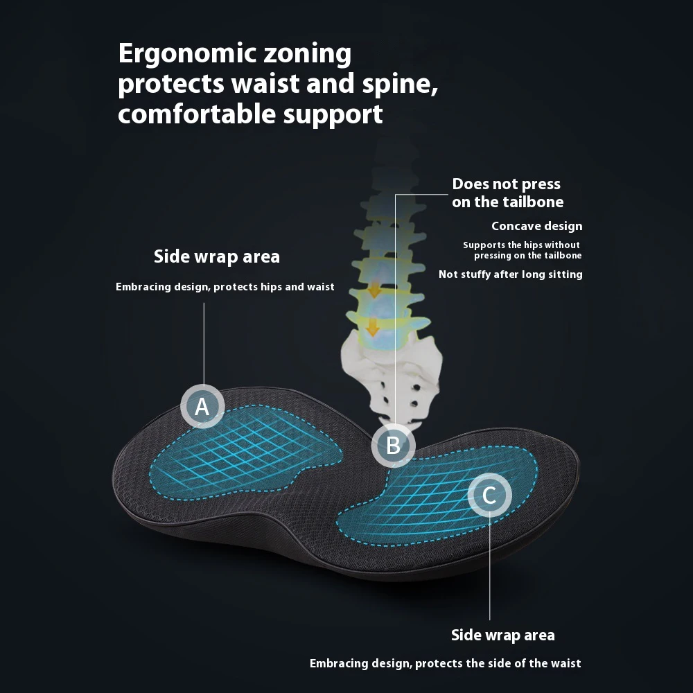 Ergonomic Memory Foam Seat Height Booster Cushion