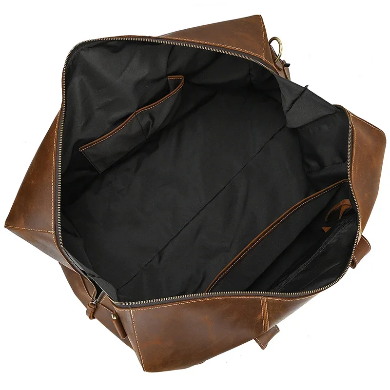 Brown Leather Duffle Bag For Men