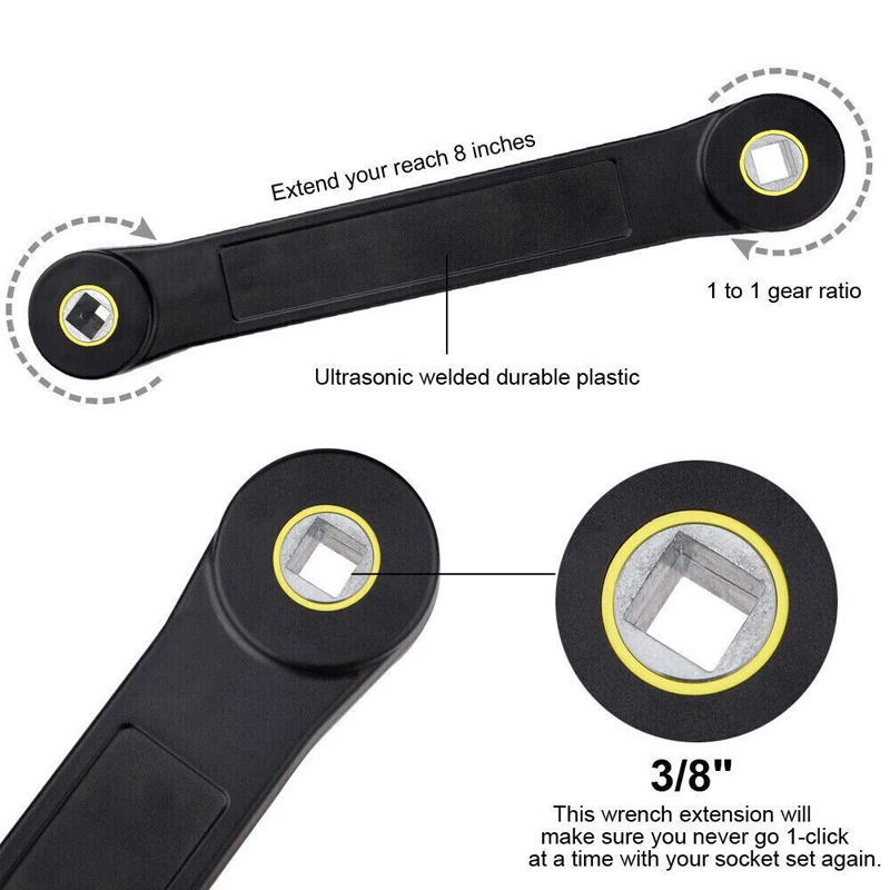 Universal Extension Wrench Set Combination Torque Wrench with 3/8inch 1/4inch Adapter DIY Car Vehicle Repair Hand Tool