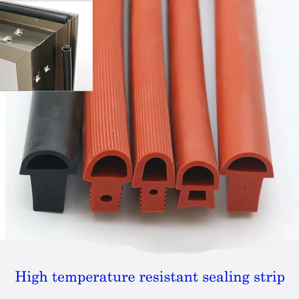 Red Shaped Mushroom Head Sealing Strip Silicone High Temperature Oven Bridge Aluminum Door Window Sealed Soundproofing Strip