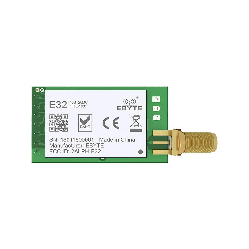 

SX1278 LoRA UART RF Module 433MHz 20dBm 3km Wireless Transceiver Transmitter Receiver LoRa SMA-K Antenna E32-433T20D-V8.1