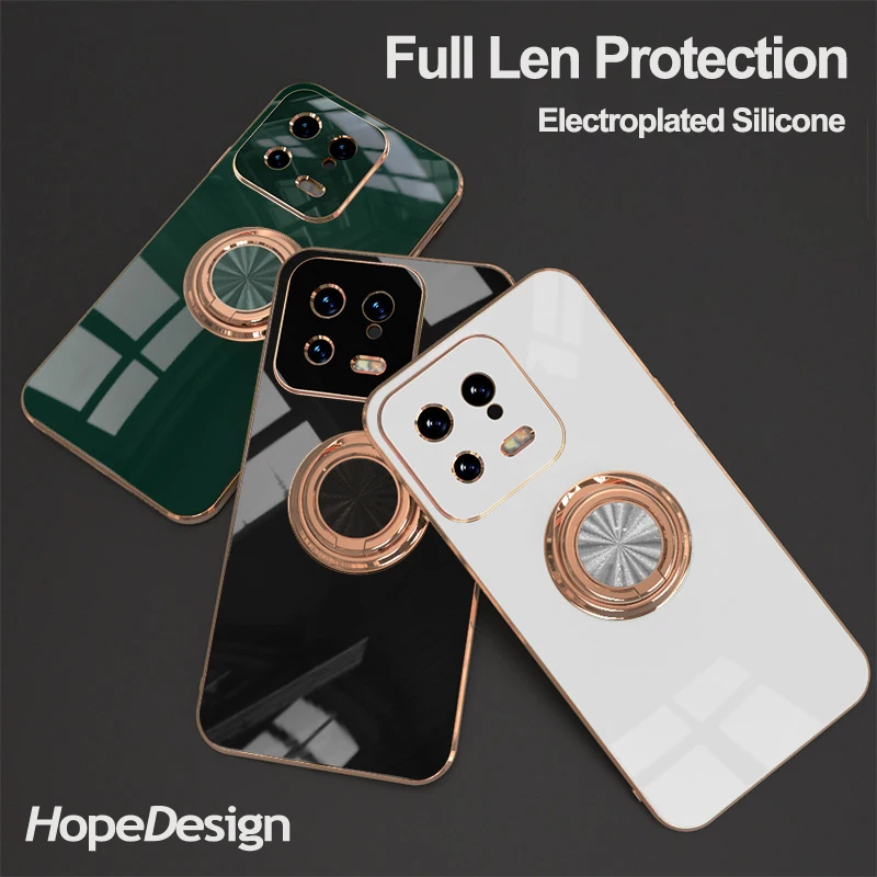 

Simple Phone Case For Xiaomi 13 13 Pro 12 12T Pro 11 11T Cases Fashion Magnetic Stander Holder Plating Lens Protection Cover