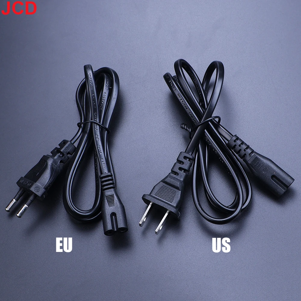 JCD 1개 EU US AC 전원 케이블 2핀 IEC C7 전원 연장선 PS2 PS3 슬림 PS4 PS5 PSP PSV CD 플레이어 노트북 라디오용