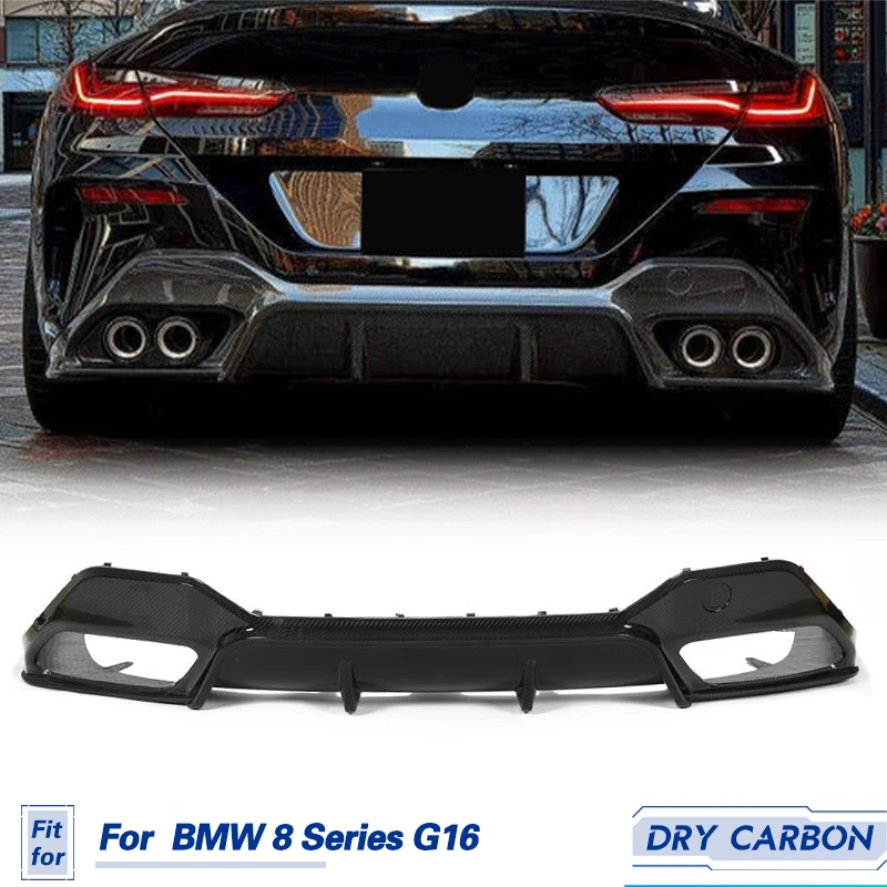 

Rear Bumper Diffuser Lip Spoiler Dry Carbon for BMW 8 Series G16 840i Gran Coupe Sedan 4-Door 2018-2022 Car Rear Diffuser Lip