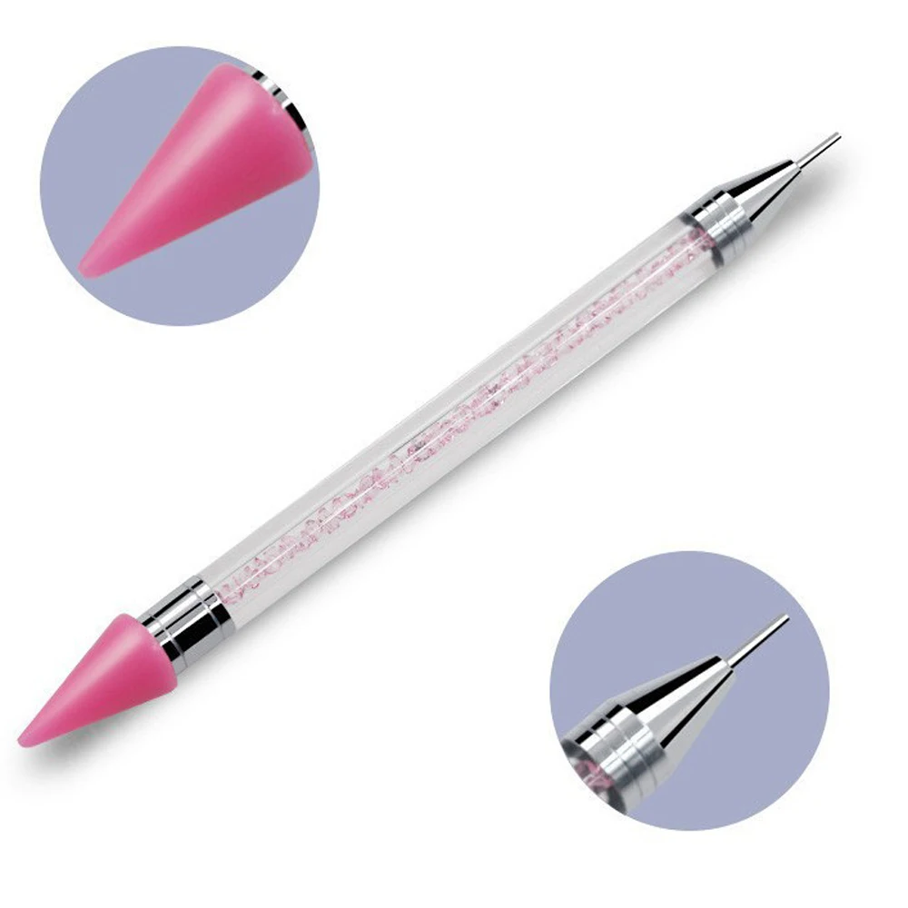 1/5/10Pc White/Pink Nail Dotting Pen Replacement Wax Head Rhinestone/Gem/Charm Picking Up Pen Tips Manicure Crayon Replace Tools 5