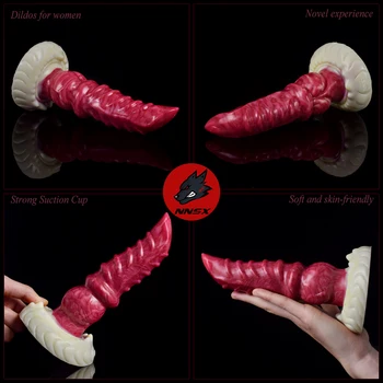 NNSX Big Knot Dog Dildo with Suction Cup Sax Toys for Women Animal Dildo Multicolor Soft Cheap Fantasy Cheap SiliconeMaturbator 5