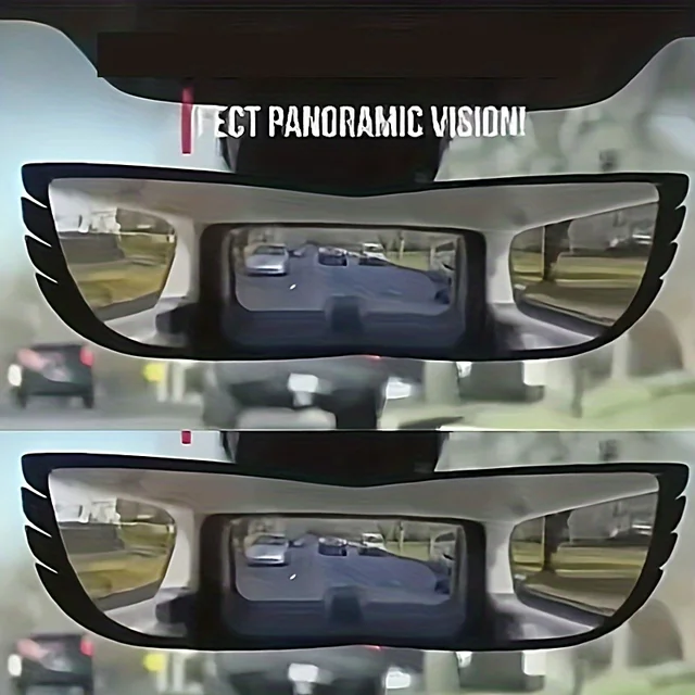 Universal Fit Curved Rearview Blind Spot Mirror, 160° Wide Angle, Enhanced Field of View, Front Position, Oval Shaped Interior