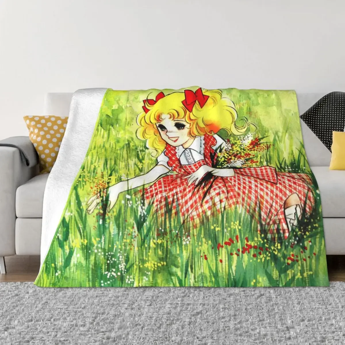 

Candy Candy Anime Blanket Flannel Spring Autumn Flowers Warm Throws For Winter Bedding
