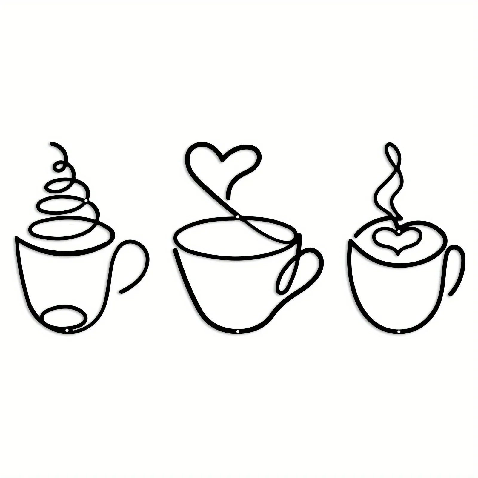 

CIFBUY Decoration Add A Touch of Charm To Your Kitchen with This 3pcs Coffee Cup Wall Hanging Decor Metal Wall Art Home Decor Me