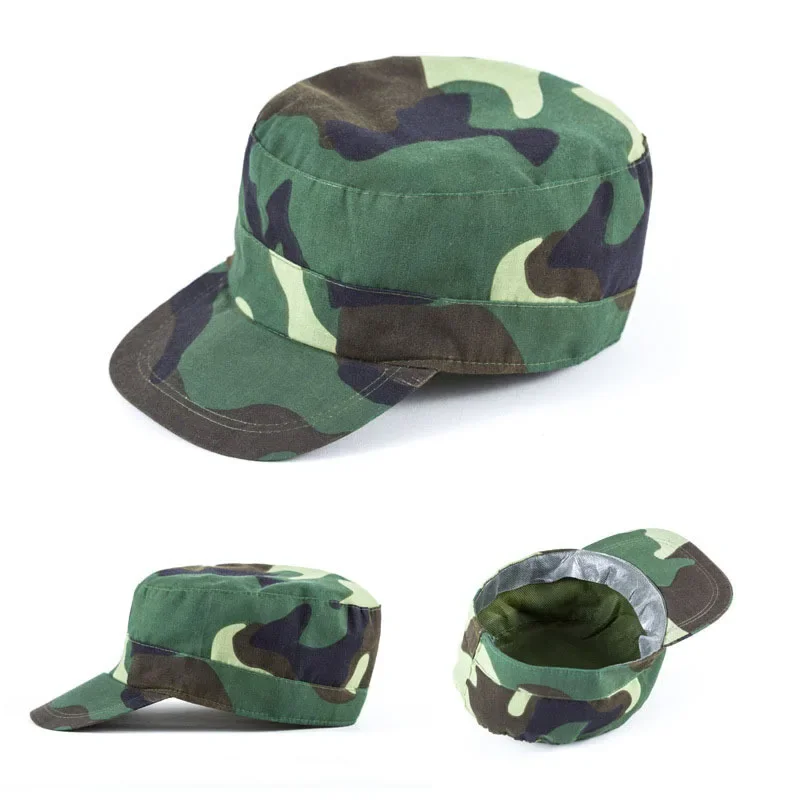 Green Blue Camouflage Tactical Hat Outdoor Sports Exercise Training Cap Jungle Hunting Cap Student Acting Training Sun Hat