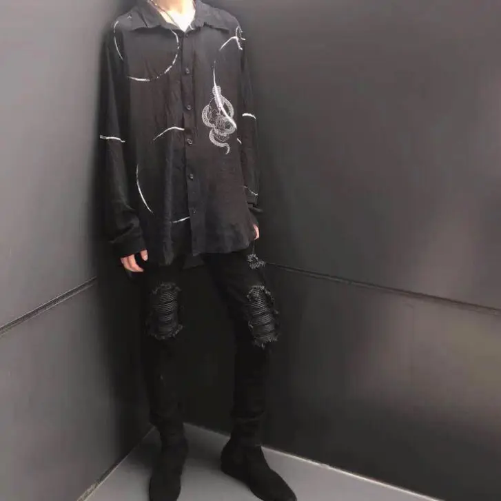 

New Men's black patchwork slim fit stretch denim biker jeans for motorcycle Casual skinny patch ripped distressed pants trousers