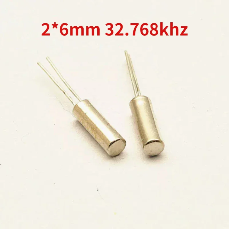 100개 2*6MM 32.768KHz 2*6 32768KHZ 32.768K 12.5PF 10PPM 주파수 공진기 발진기 석영 크리스탈 실린더