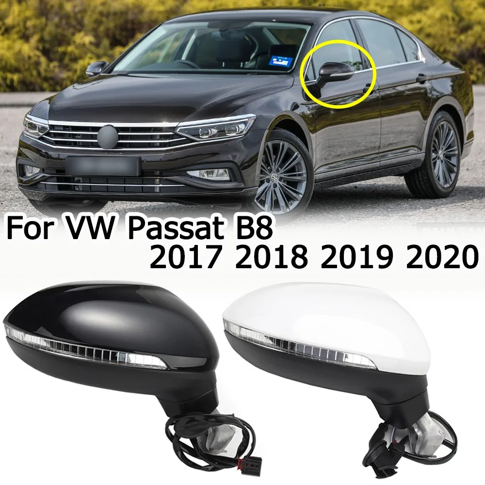 

For VW Volkswagen Passat B8 2017 2018 2019 2020 Car 6/8/9/13 Wires Rearview Mirror Assembly Electric Folding Turn Signal Heating