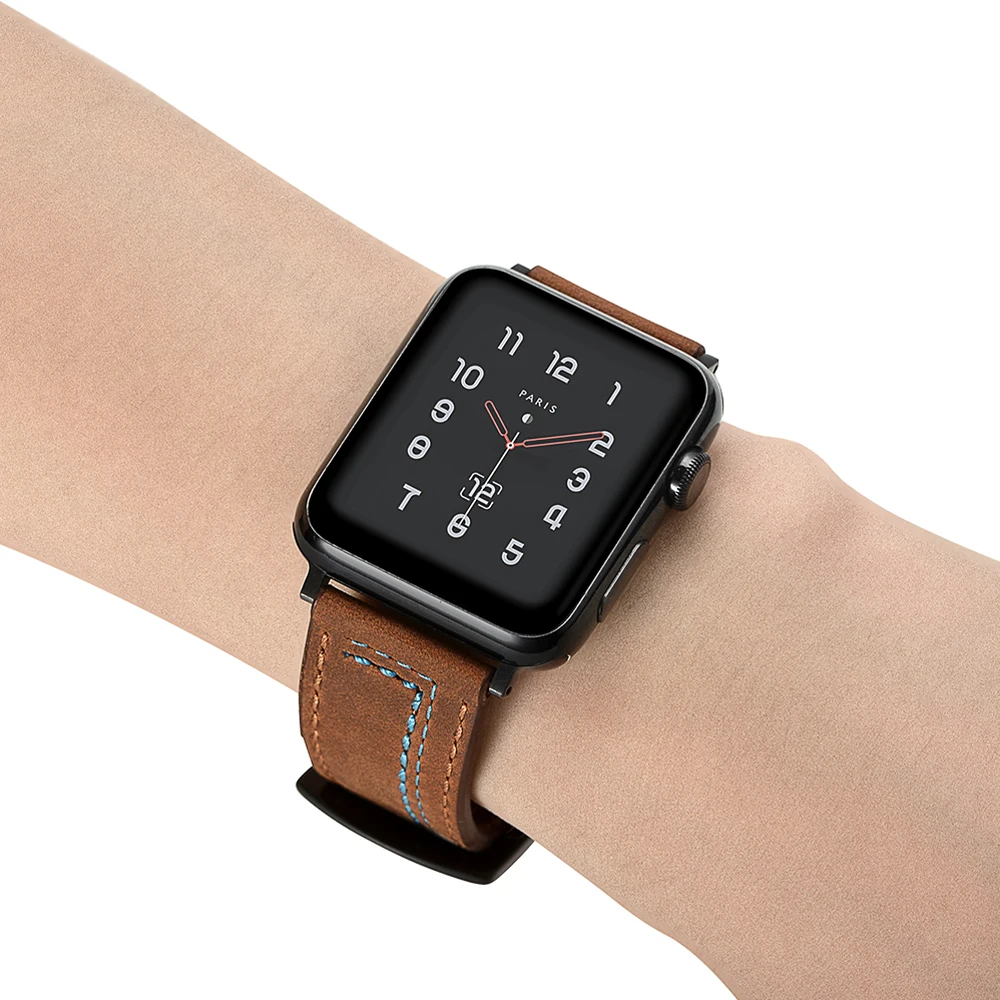 Leather Strap for Apple Watch Band 44mm 40mm 45mm 41mm 49mm 42mm 38mm Bracelet Accessorie for iWach Series Ultra 8 7 6 5 4 3 SE