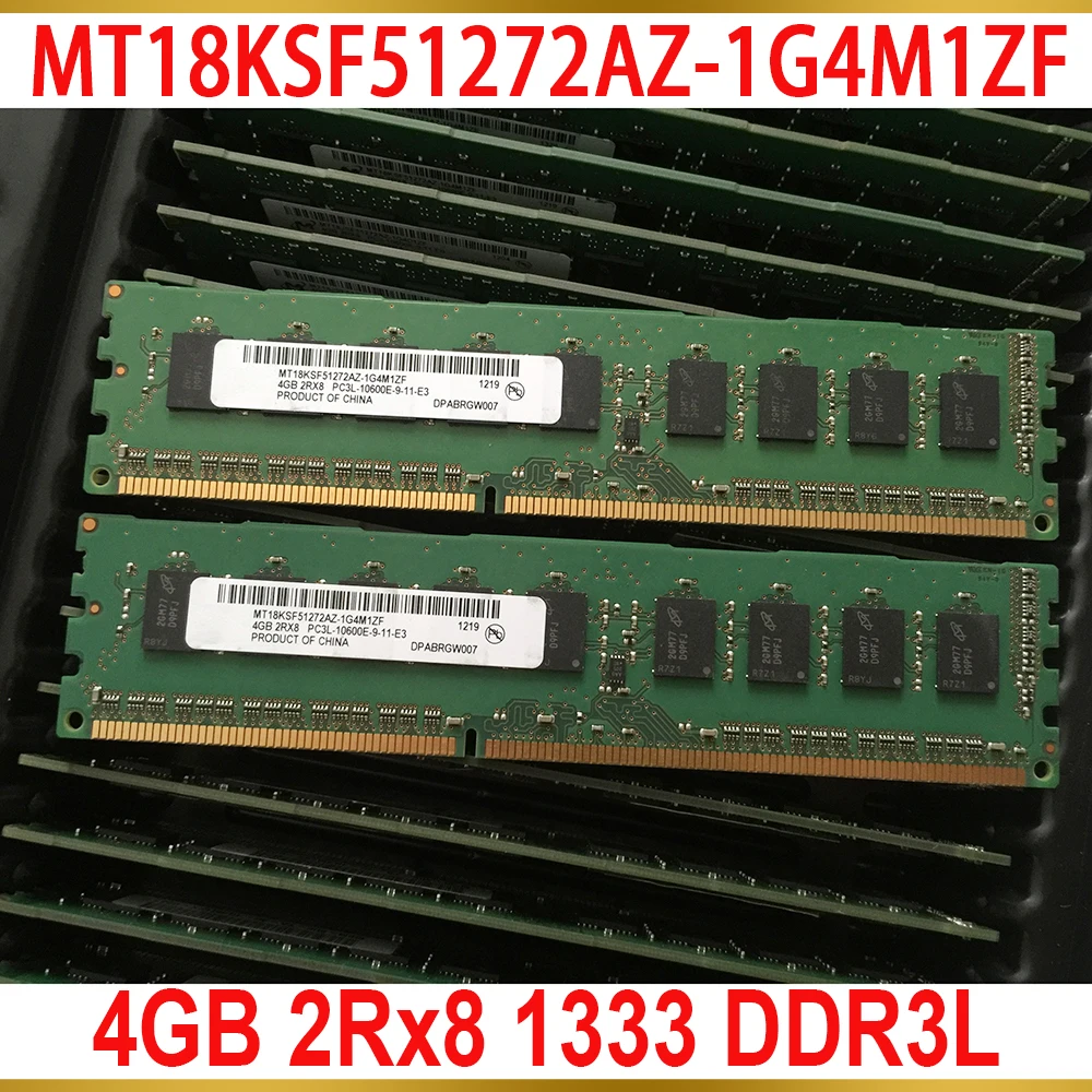 1Pcs Server Memory For MT RAM 4GB 2Rx8 1333 DDR3L PC3L 10600E MT18KSF51272AZ 1G4M1ZF