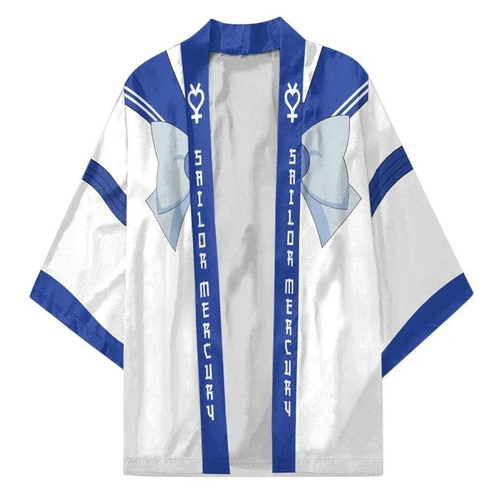 Sailor Mercury Kimono CardigansSailor Moon Jacket Kimono Jacket Bathrobe Two-dimensional 3D Printing Pajamas Cos