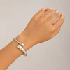 Wide Metal Bangle Ring for Women Gold and Silver Color Chunky Waterdrop Open Wrist Cuff Thick Irregular Twisted Bracelet Jewelry 3