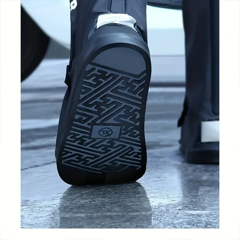 Motorcycle Rain Boots Waterproof Reflective Snowy Non-Slip Footwear Reusable Rainproof Shoes Cover