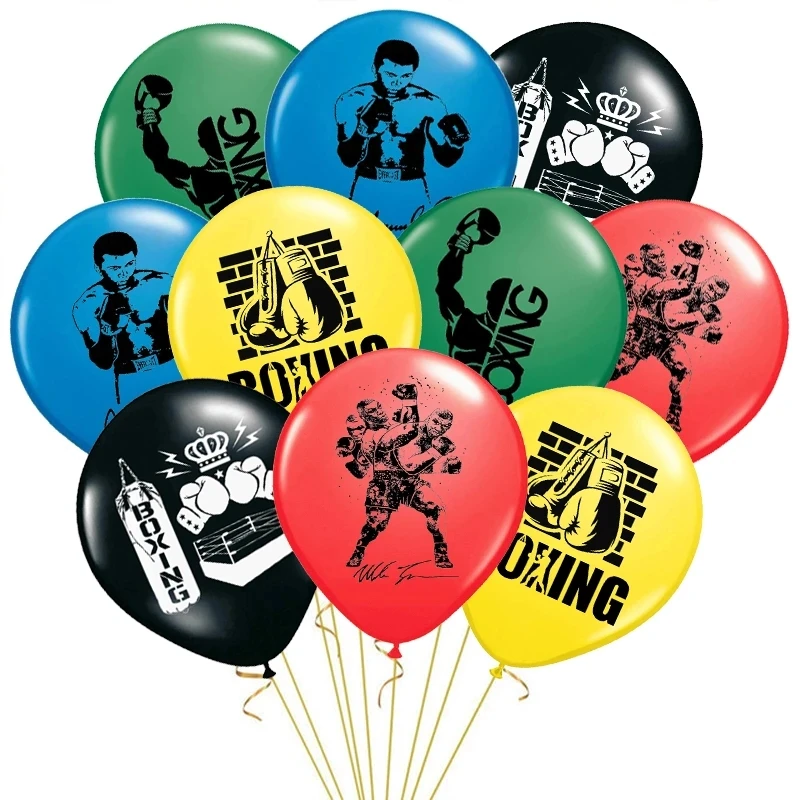 10pcsKickBoxingGlovesLatexBalloonsKingTysonAli12inchBallons