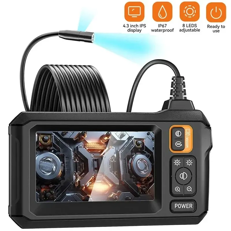 Gyáriparos endoscope camer 8mm HD1080P 4.3inch IPS Hamis színben tüntet fel 1080P Csőhálózat Szemle camer számára autó javító IP67 Vízhatlan esőköpény 8 LEDS