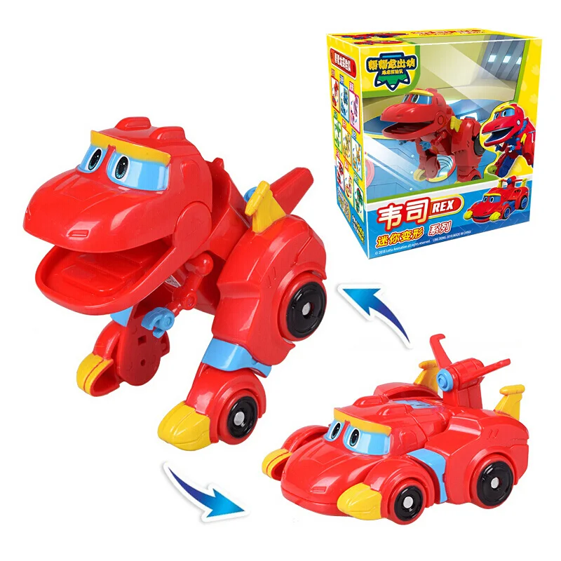 Action Figure Min Gogo Dino ABS Deformation Car/Airplane REX/PING/VIKI/TOMO Transformation Dinosaur Toys For Kids Gift