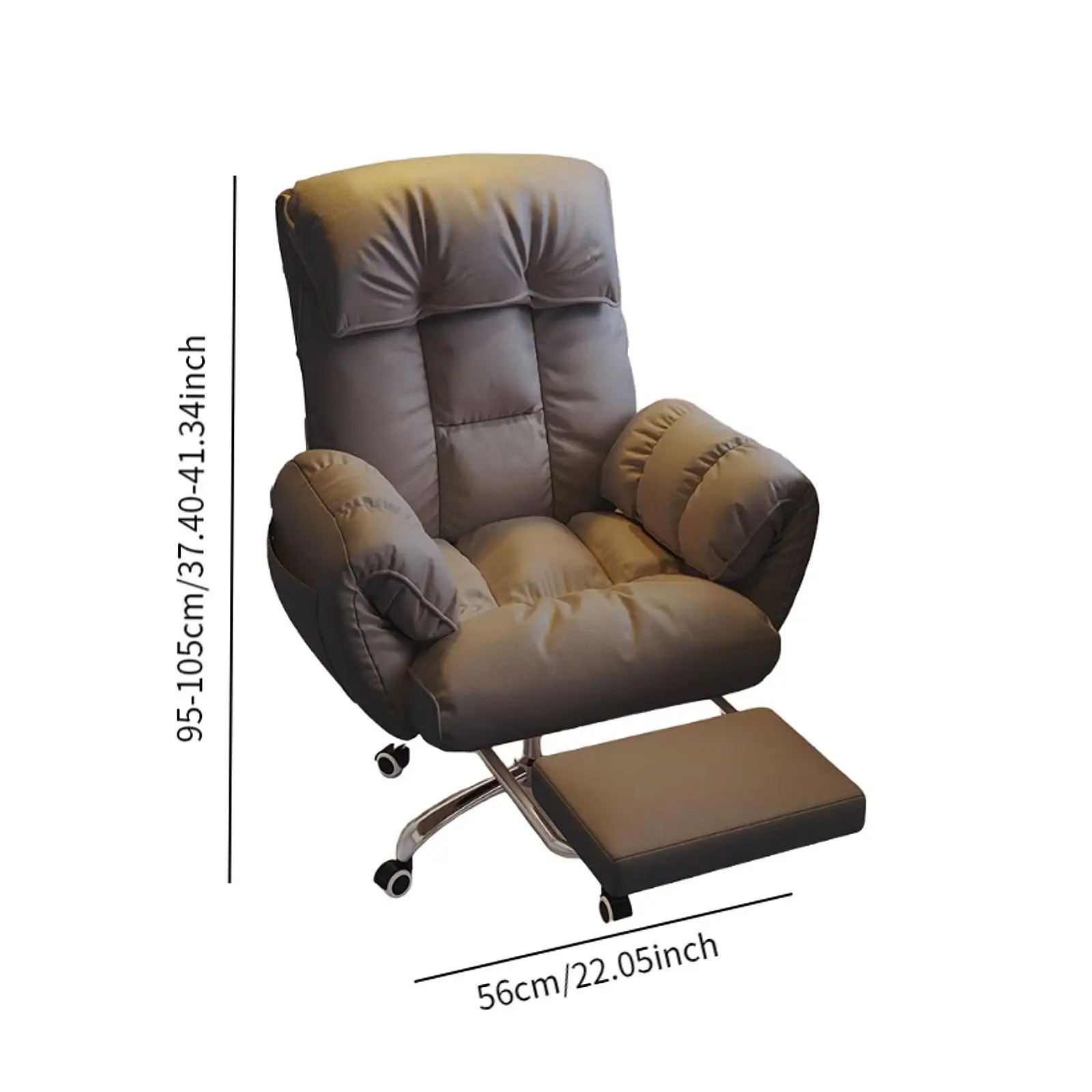 Lazy Computer Chair Office Chair Soft Silent Wheels Big and Tall Side Pockets Lazy Computer Chair Office Chair Soft Silent Wheels Big and Tall Side Pockets
