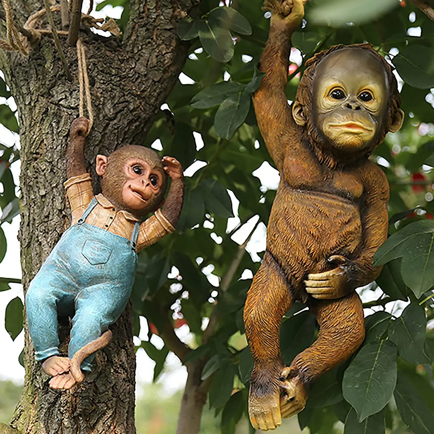 Garden Sculpture Little Monkey Statue Resin Hanging Animal Simulation