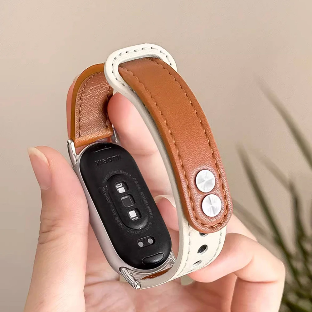 Skin-Friendly Leather Strap for Smart Bands - Breathable Watchband Accessory