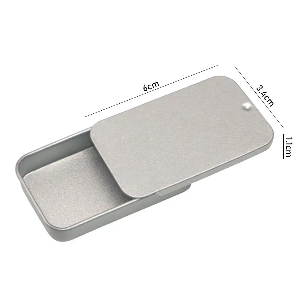 Rectangular Sliding Tin Box for Candy, Pills, Aromatherapy, and Bird Training Tools