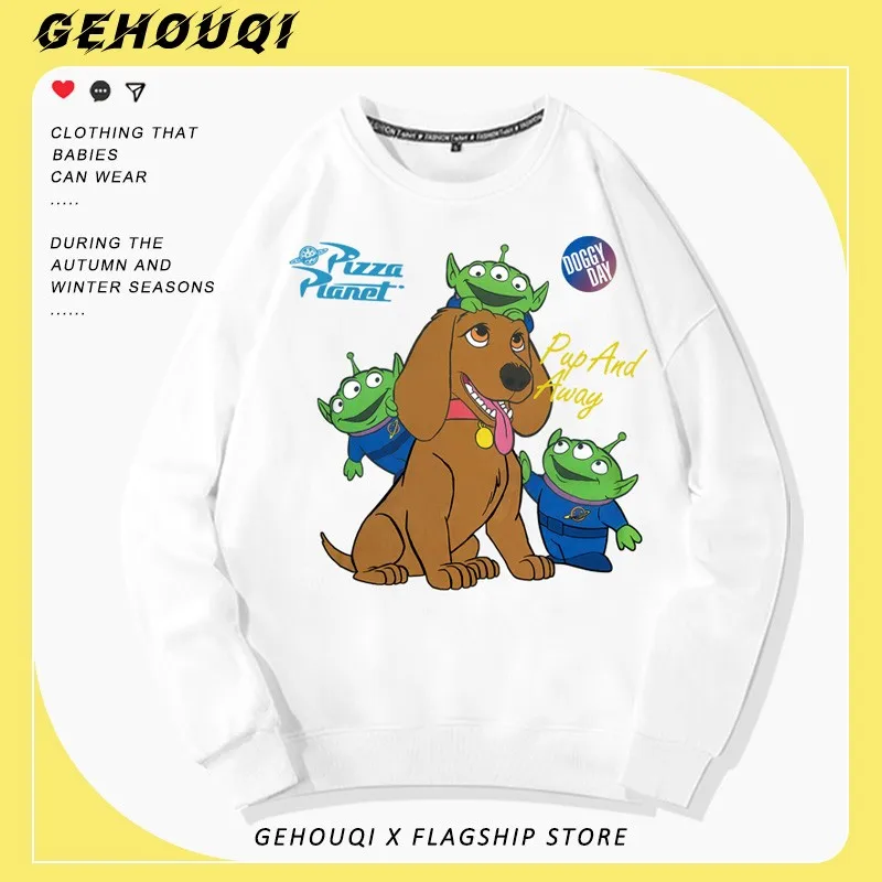 

2024 New Toy Story Co-branded Crewneck Hoodie Male Three-eyed Strawberry Bear Animation Two Yuan Clothing Cotton