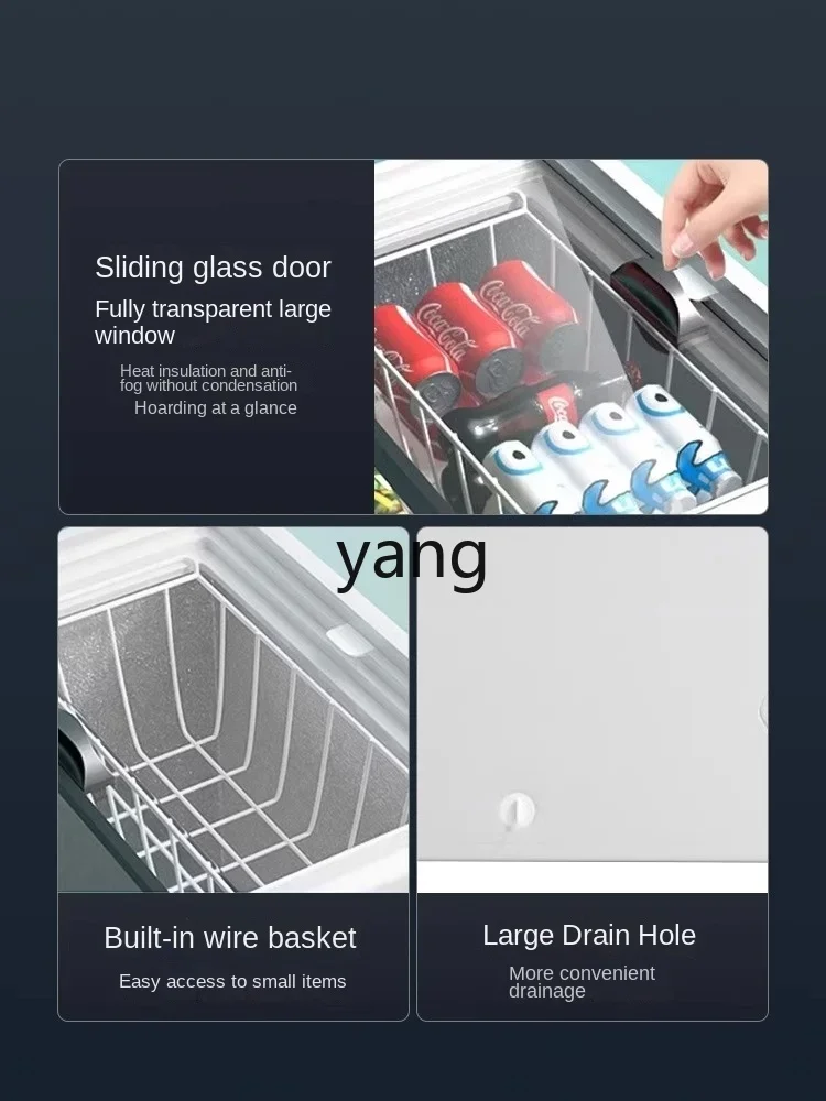 L'm'm Household Small Refrigerator Refrigerated Fresh Cabinet Glass Cover Display Cabinet