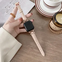 Premium Leather Strap for Smartwatch - Elegant and Durable Bracelet Design (Rose - pink sand 11)