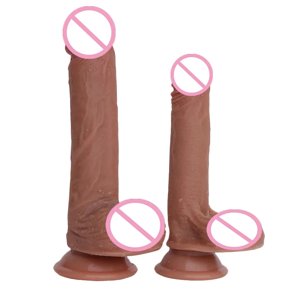 Adult Female Sex Toys 7/8 Inch Realistic Dildo Big Silicone Penis Dong With Suction Cup For Women