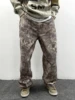 Yao888 Leaf Camouflage Graphics Print Vintage Retro Straight Leg Oversize Loose Washed Old Retro Streetwear Long Pants For Men 3