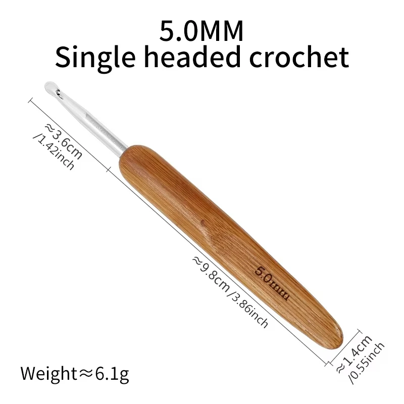 Wooden Handle Crochet Hook for Dreadlocks - Precision Needles, Available in Two Sizes