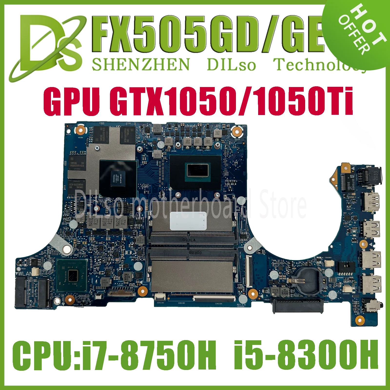 

KEFU FX505GD Laptop Motherboard For ASUS FX705 FX505G FX505GE FX705GD FX86F Mainboard W/ i5-8300H i7-8750H GTX1050/GTX1050Ti