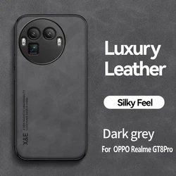 Magnetic Shockproof Leather Phone Case with Silicone Soft Cover for Realme GT8 Pro (Dark Grey)