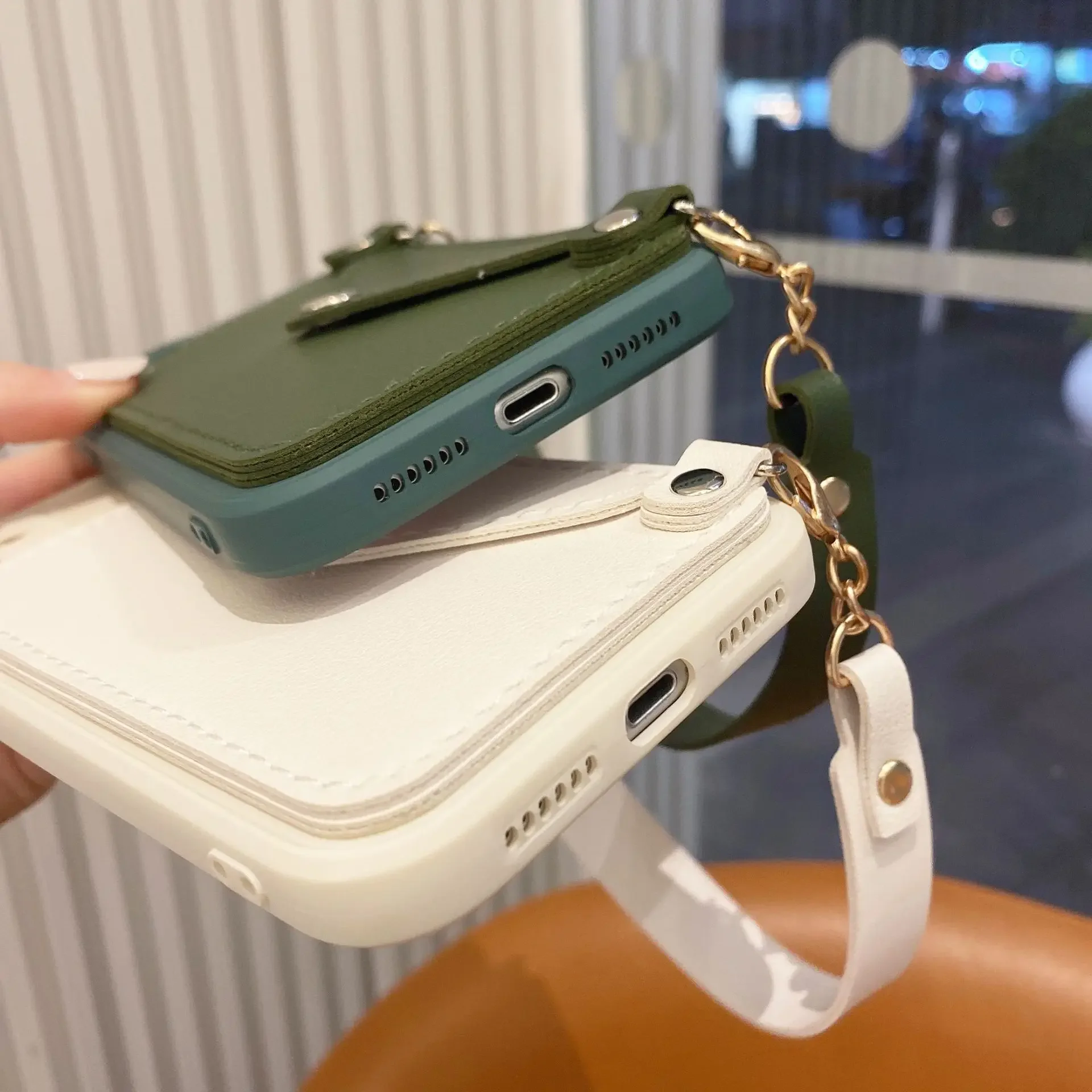 Lanyard Necklace Strap Wallet Phone Case For iPhone 11 12 13 Pro Max 14 15 Plus Portable Card Holder Smartphone Protector Cover