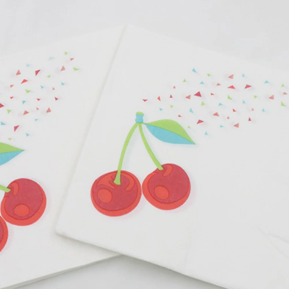 

20 Sheets Cherry Pretty Paper Tissue Sheetss Assorteds Fruit Napkin Colorful Tissue Pretty Paper Tissue Sheetss Assorteds for