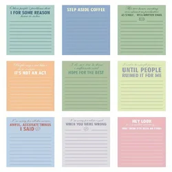 Set of 9 Humorous Sticky Note Pads - Assorted Sayings for Office and To - Do Lists (9pcs set)