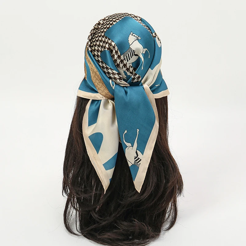 Luxury Silk Head Scarf - Soft Summer Foulard Bandana for Women