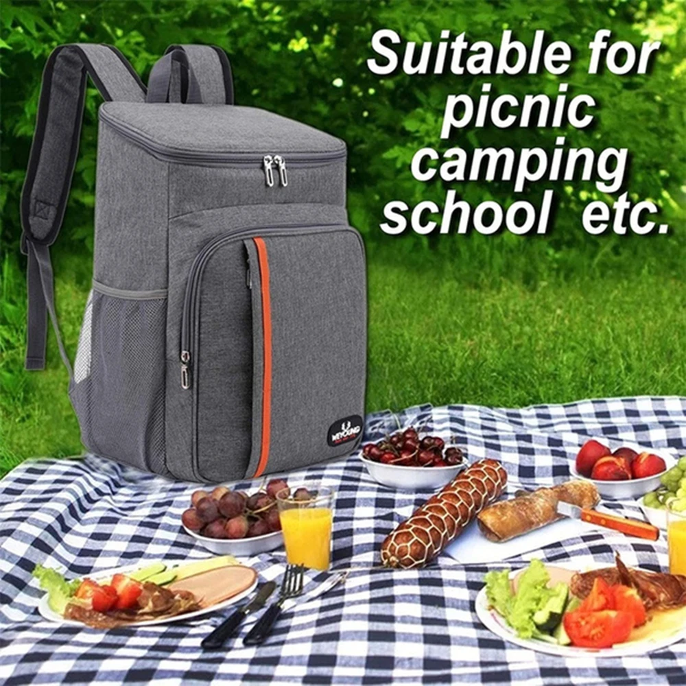 

20L Portable Thermal Lunch Bag Food Box Durable Waterproof Cooler Ice Insulated Case Camping Oxford Dinner Backpacks Icebox