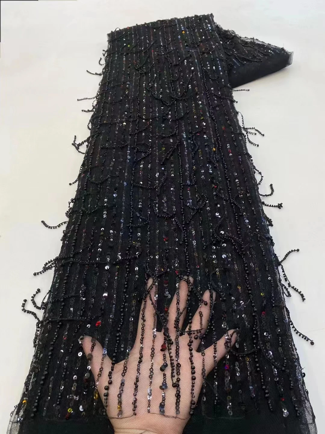 

Роскошная африканская кружевная ткань с блестками 2023, Высококачественная вышивка блестками, французский стиль, для оформления свадебных торжеств LXX23155