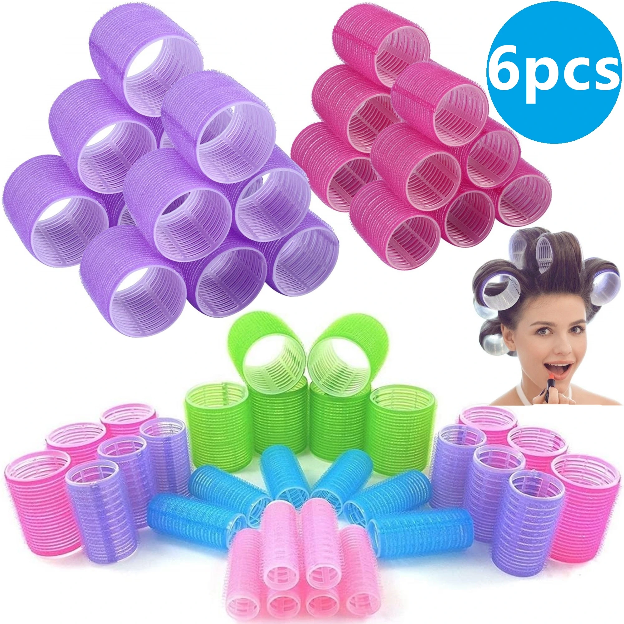 Hair Rollers Self Grip Hook Hair Curlers Heatless Hair Roller Salon Hair Dressing Curlers Jumbo Size Sticky Hair Styling Tools 1bags self grip heatless hair curler hair rollers set no heat self adhesive curling hairdressing styling tools different sizes