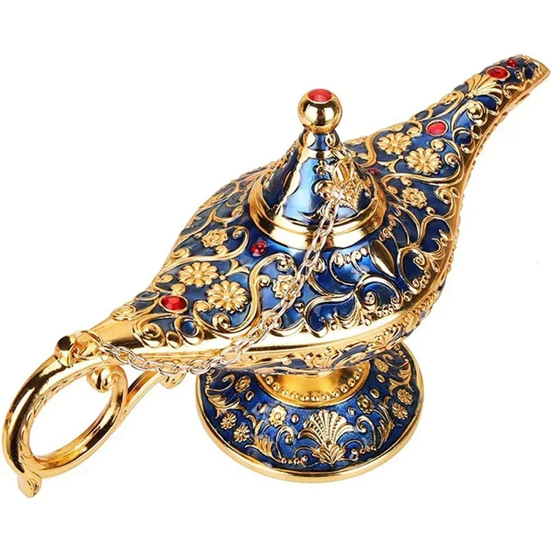 Mythical Aladdin Genie Lamp Magic Teapot Retro Home Decoration Traditional Hollow Out Fairy Tale Wishing Pot Aladdin Lamp Decor